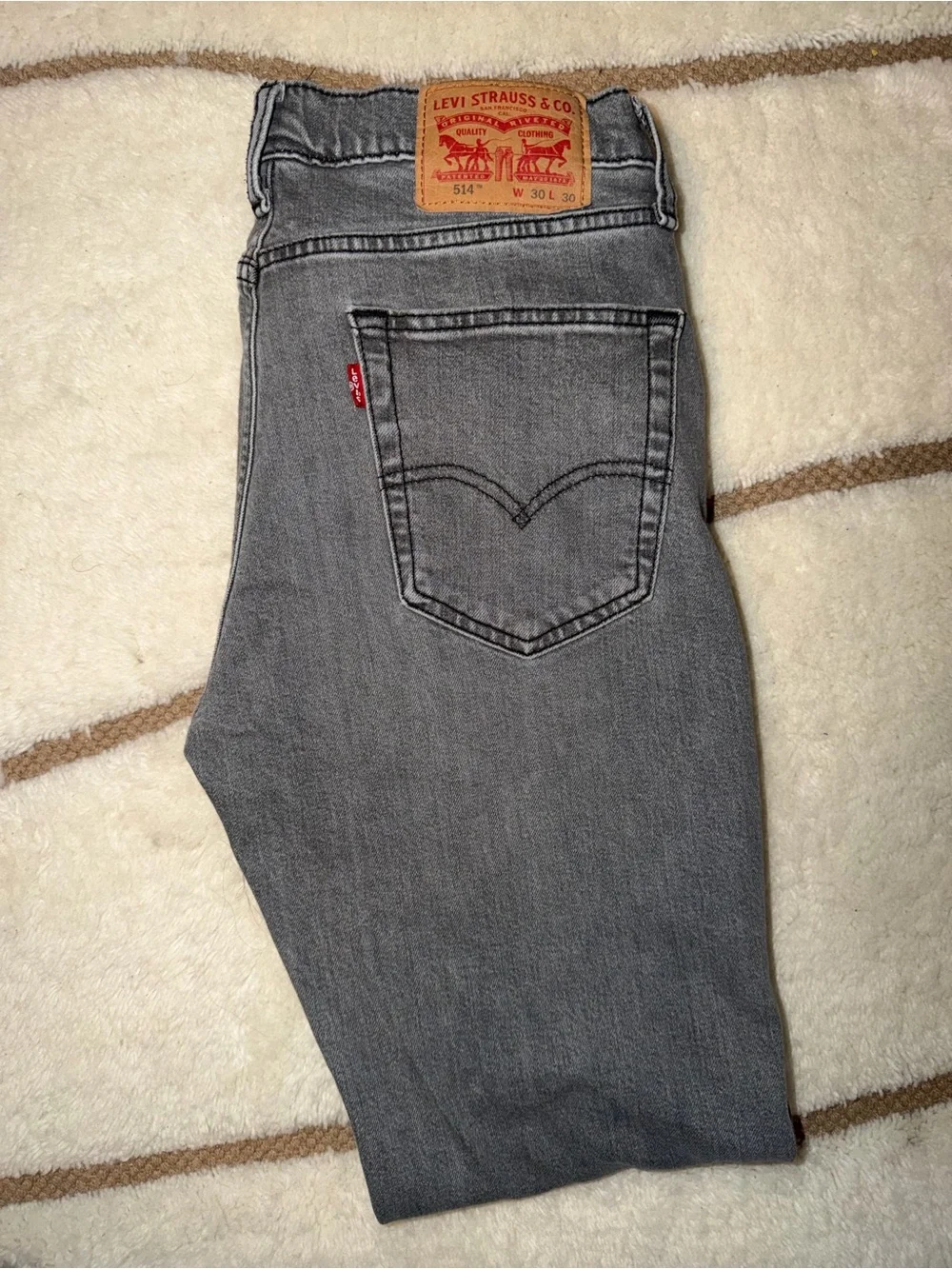 Levi’s 514 Men’s 30x30 Gray Straight Fit Jeans Charcoal Denim